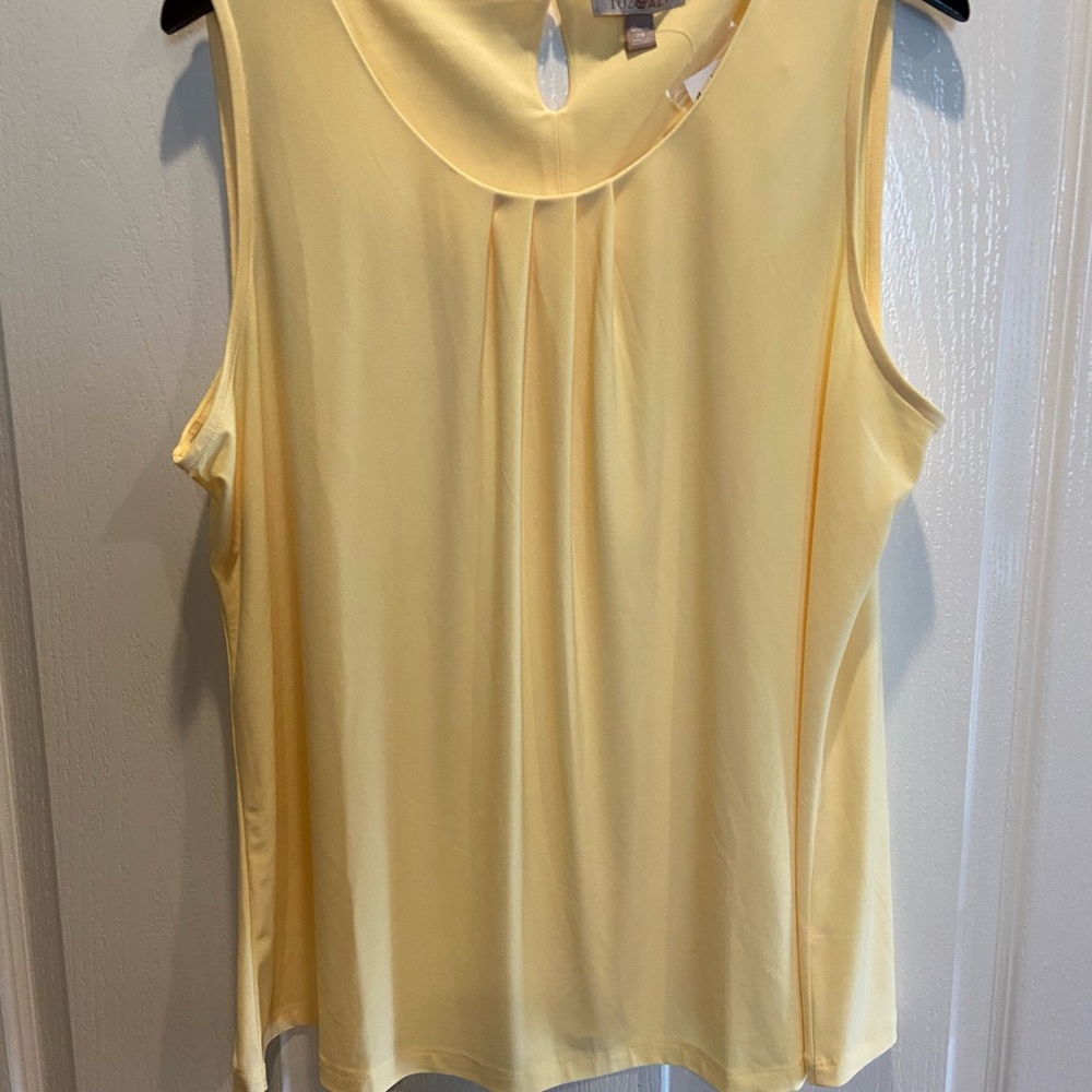 Roz&Ali Yellow Sleeveless Top 2X NWT